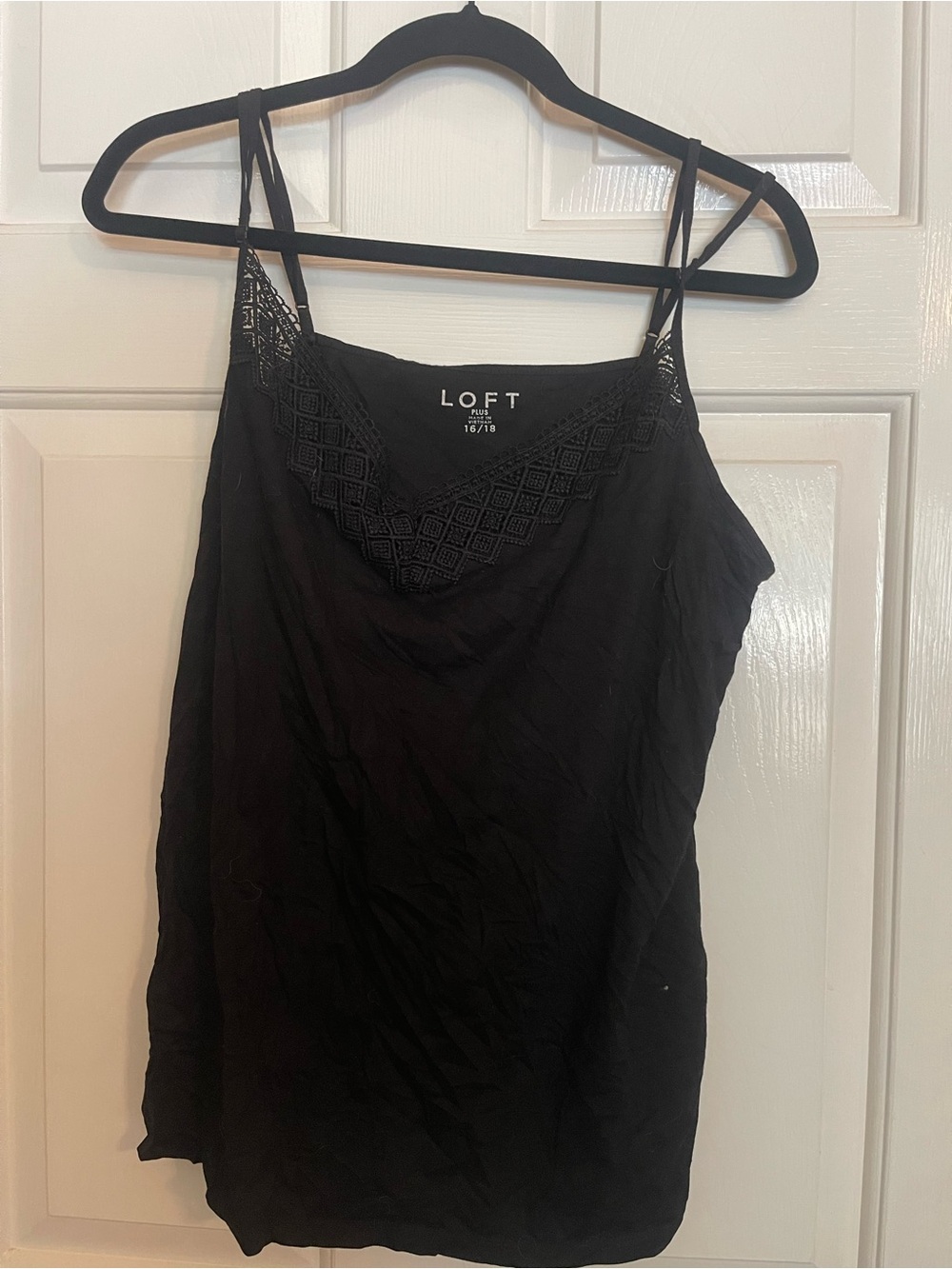 LOFT Black Lace-Trim Camisole